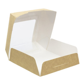 Caja de Cartón Kraft con Ventana 120x120x40mm (500 Uds)