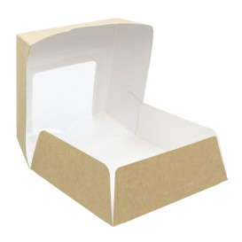 Caja de Cartón Kraft con Ventana 140x140x50mm (250 Uds)