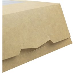 Caja de Cartón Kraft con Ventana 140x140x50mm (25 Uds)
