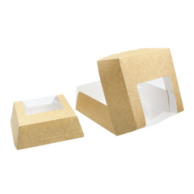 Caja de Cartón Kraft con Ventana 120x120x40mm (500 Uds)