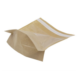 Bolsas con Base y Ventana Autocierre Kraft 14x16 cm (4000 Uds)
