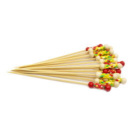 Pinchos de Bambú Decorados en Amarillo 120 mm (1.200 Uds)