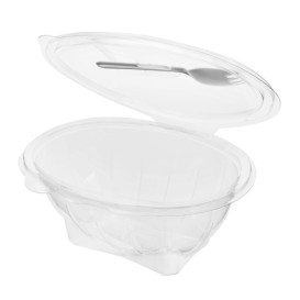 Bol Bisagra APET con Tenedor 750ml 190x140x95mm (300 Uds)