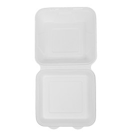 Envase MenuBox Caña Azúcar Blanco 225x225x75mm (200 Uds)
