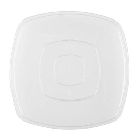 Plato Llano Reutilizable PS Transp. Square 23cm (25 Uds)