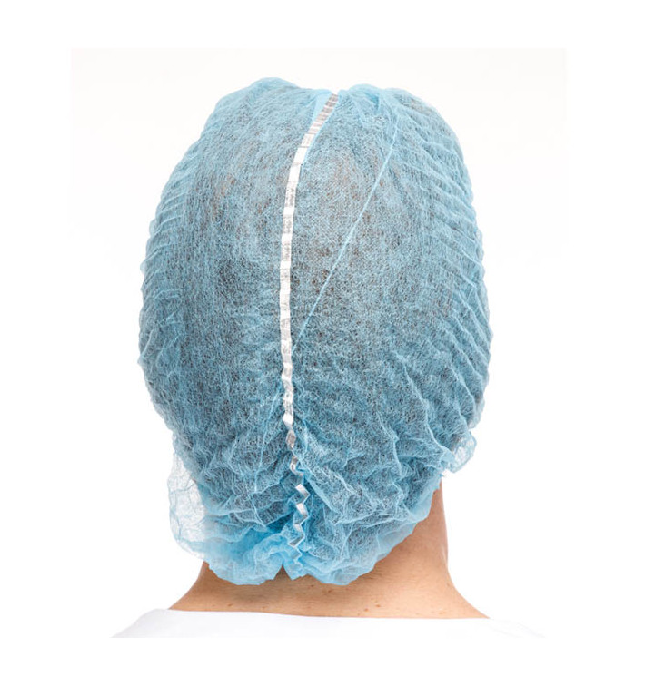 Gorros de Polipropileno Acordeón Detectable Azul Ø53cm (1000 Uds)