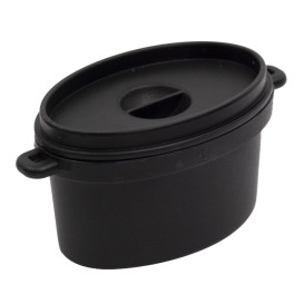Cazuela Degustación Negro con Tapa 7,5x6,5cm 60ml (200 Uds)