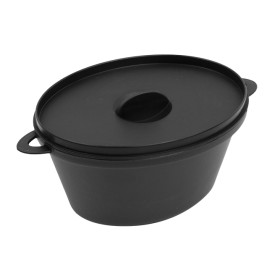 Cazuela Degustación Negro con Tapa 15,6x10,1cm (6 Uds)