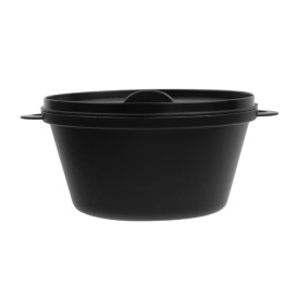 Cazuela Degustación Negro con Tapa 15,6x10,1cm (6 Uds)