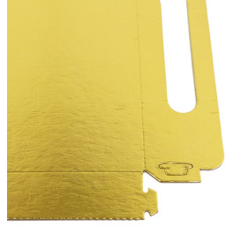 Bandeja Cartón Rectangular Oro Asas 16x23cm (1.000 Uds)