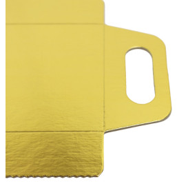 Bandeja Cartón Rectangular Oro Asas 32x7,5 cm (100 Uds)