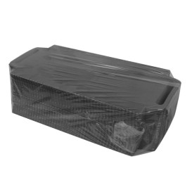 Bandeja Cartón Rectangular Negra Asas 30x12 cm (100 Uds)