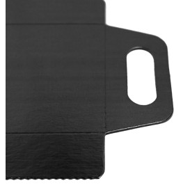 Bandeja Cartón Rectangular Negra Asas 32x7,5 cm (100 Uds)