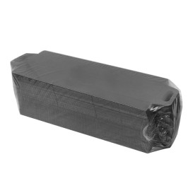 Bandeja Cartón Rectangular Negra Asas 32x7,5 cm (800 Uds)