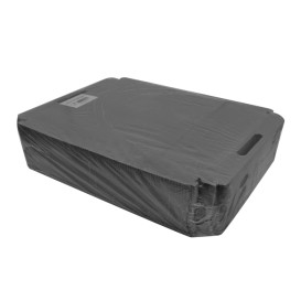 Bandeja Cartón Rectangular Negra Asas 28,5x38,5 cm (200 Uds)
