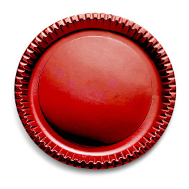 Plato de Cartón Redondo "Party" Rojo 290mm (6 Uds)