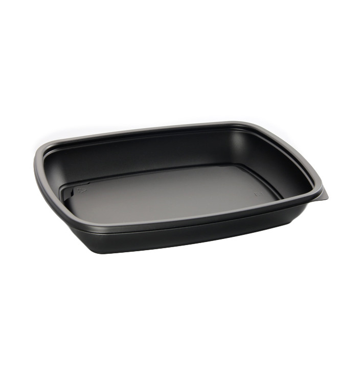 Envase Plástico PP Negro 600ml 23x16,5cm (300 Uds)