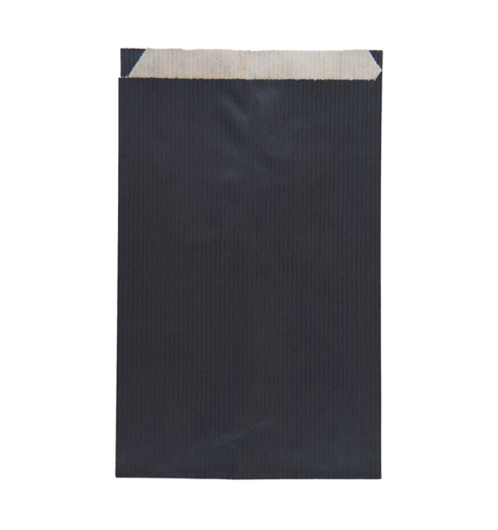 Bolsa de Papel Kraft Negra 12+5x18cm 