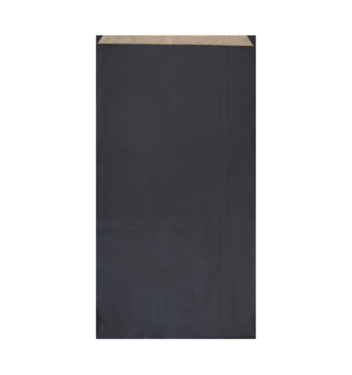Bolsa de Papel Kraft Negra 19+8x35cm (250 Unidades) Bolsa de Papel Kraft Negra 19+8x35cm (250 Unidades)