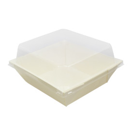 Tapa de Plástico PET para Envase 480ml 14,3x12,3cm (12 Uds)