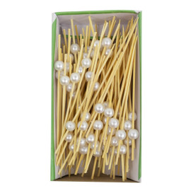 Pinchos de Bambú Decorados Perla 9cm (100 Uds)