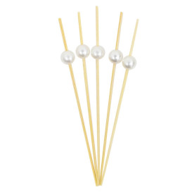Pinchos de Bambú Decorados Perla 9cm (100 Uds)