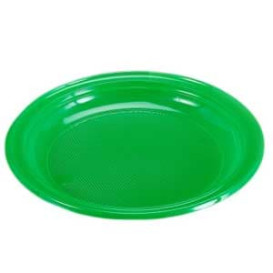 Plato de Plastico Llano 205mm color Verde (960 Uds)