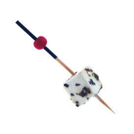 Pinchos de Bambú Decorados Rojo y Negro 7cm (100 Uds)