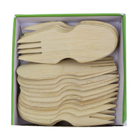 Tenedor Spork Bambú Degustación 9cm (20 Uds)