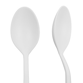 Cucharilla Reutilizable CPLA Blanco 10cm (50 Uds)