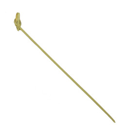 Pinchos de Bambú Decorados Lazo Verde Natural 18cm (250 Uds)