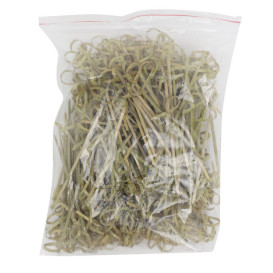 Pinchos de Bambú Decorados Lazo Verde Natural 10cm (250 Uds)