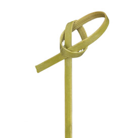 Pinchos de Bambú Decorados Lazo Verde Natural 10cm (250 Uds)