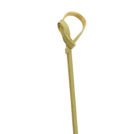Pinchos de Bambú Decorados Lazo Verde Natural 18cm (250 Uds)