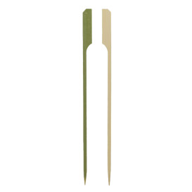 Pinchos de Bambú Decorados "Golf" Verde Natural 18cm (100 Uds)