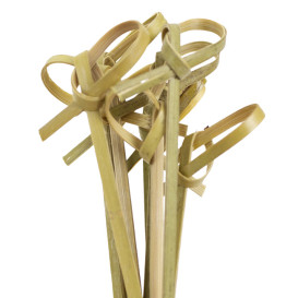 Pinchos de Bambú Lazo Verde Natural 10cm (100 Uds)