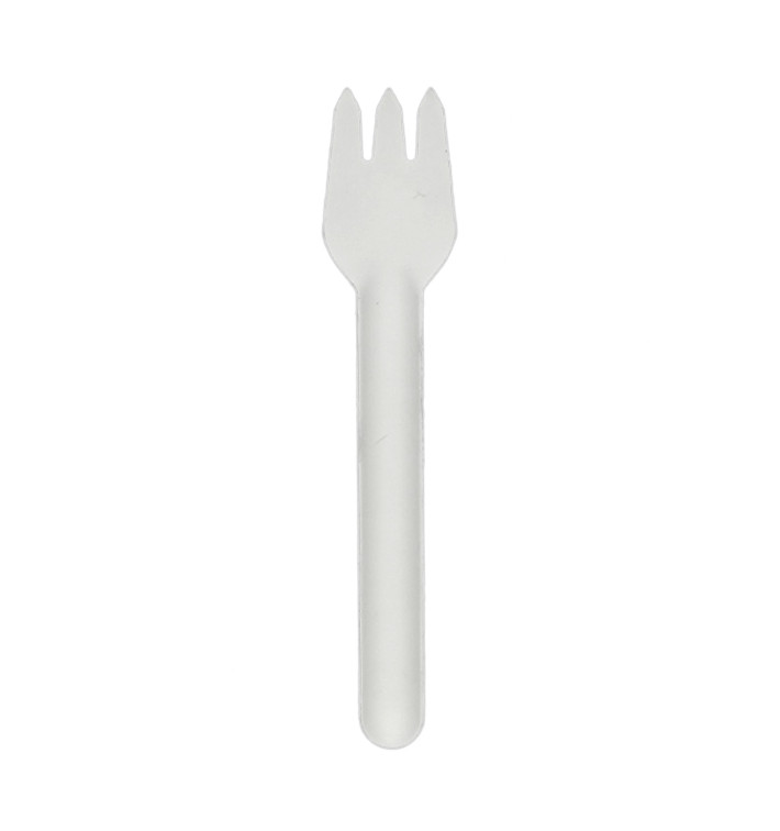 Tenedor de Caña de Azúcar Blanco 16cm (1.000 Uds)