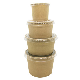 Tarrina Cartón Kraft para Salsas 100ml Ø7,3cm (50 Uds)