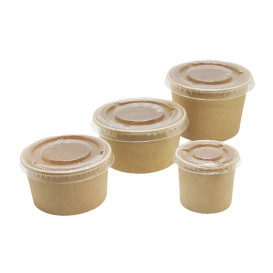 Tarrina Cartón Kraft para Salsas 100ml Ø7,3cm (50 Uds)
