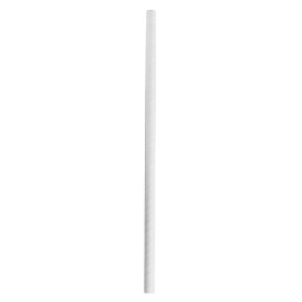 Pajita Recta de Papel Blanco Smoothie Ø8mm 24cm (3.000 Uds)