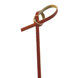 Pinchos de Bambu "Lazo" Rojo 10cm (250 Uds)