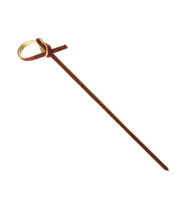 Pinchos de Bambu "Lazo" Rojo 10cm (250 Uds)