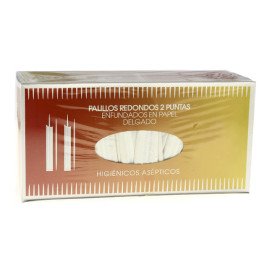Palillos de Madera 2 Puntas Enfundado Papel 65mm (1 Ud)