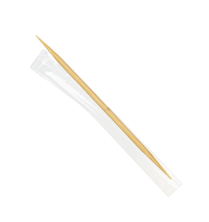 Palillos de Madera 2 Puntas Enfundado Film 65mm (1 Ud)
