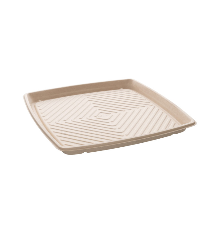 Bandeja Caña de Azúcar Cuadrada Natural 40x40cm (5 Uds)