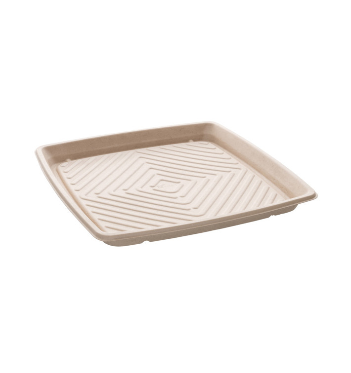 Bandeja Caña de Azúcar Cuadrada Natural 36x36cm (5 Uds)