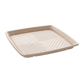 Bandeja Caña de Azúcar Cuadrada Natural 36x36cm (25 Uds)