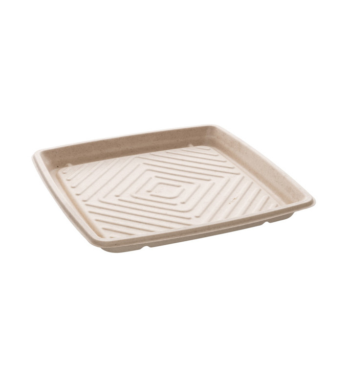 Bandeja Caña de Azúcar Cuadrada Natural 31x31cm (5 Uds)