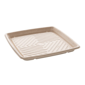 Bandeja Caña de Azúcar Cuadrada Natural 31x31cm (25 Uds)