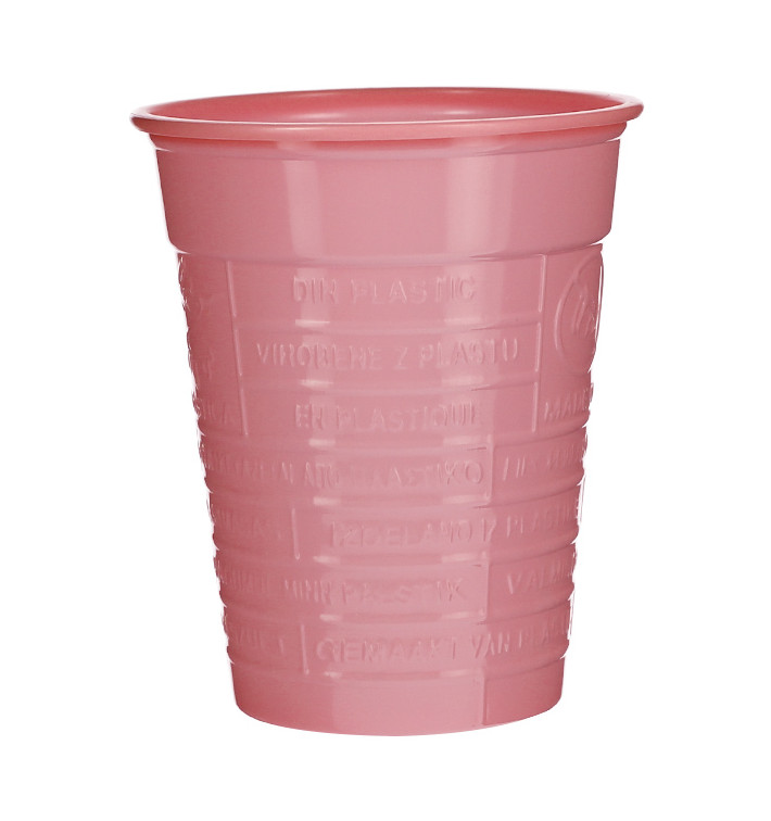 Vaso de Plástico PS Rosa 200ml Ø7cm (50 Uds)